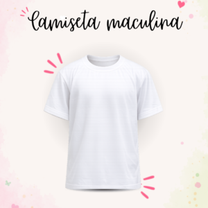 Camiseta Masculina Branca Personalizada 100% Poliéster