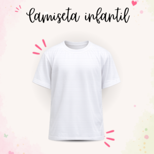 Camiseta Infantil Branca Personalizada 100% Poliéster