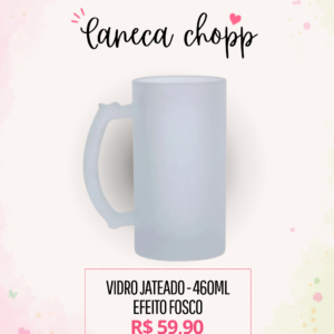 Caneca de Chopp Jateada Personalizada 475 ml